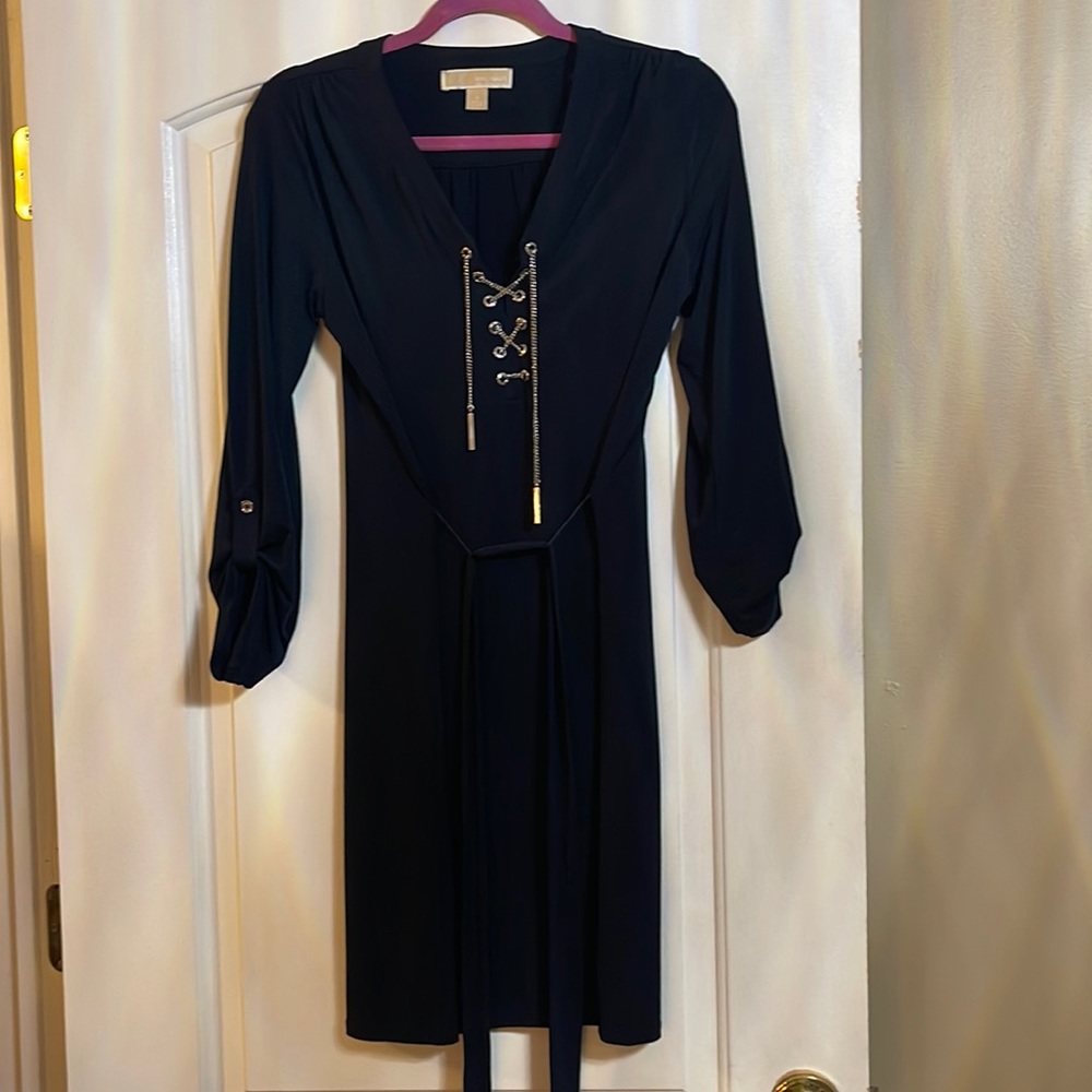 Michael kors black dress with chain silver never worn